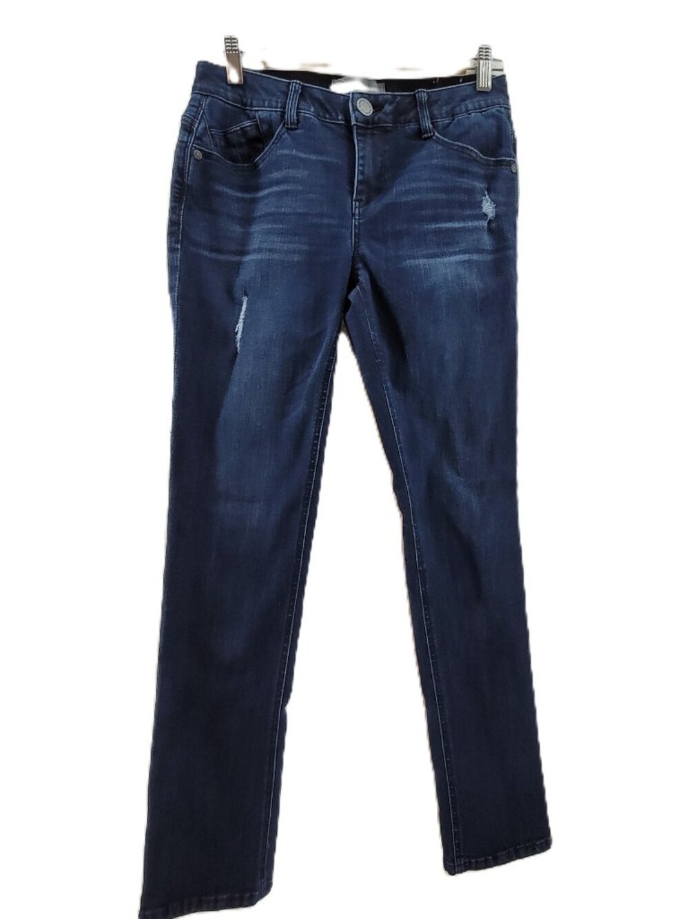 Wit & Wisdom Jeans Women's 2 Blue Distressed Stretch Denim Midrise